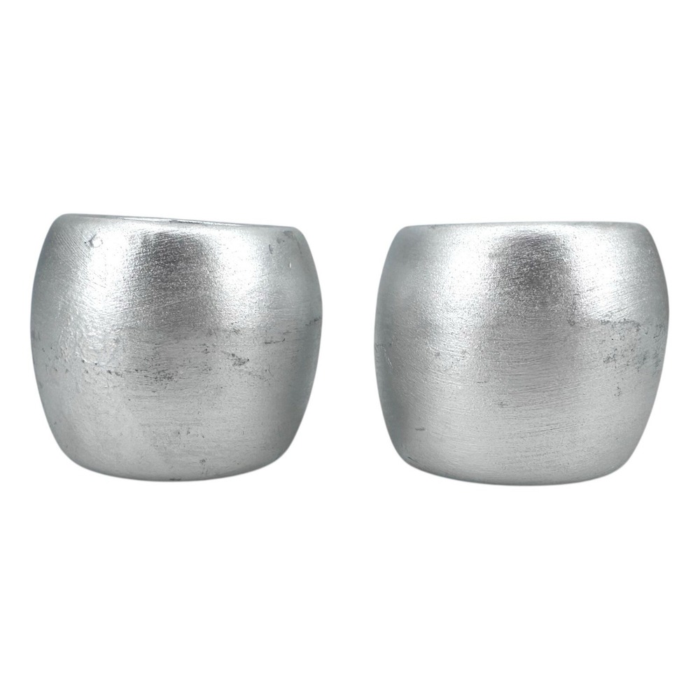 Winter Palace Silver Barrel Candles Set of 2 New Holiday Decor